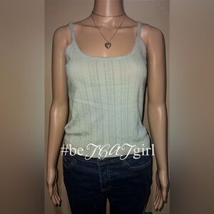 Seaweed green pointelle cami top from Urban Planet
